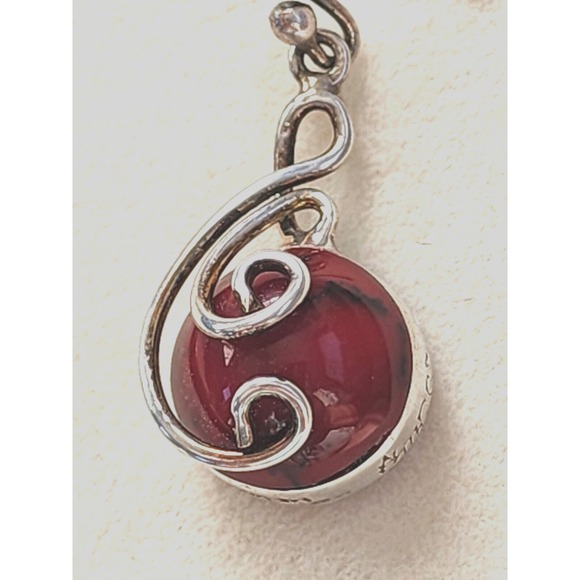 Stamped 925 AMPARO MEXICO Genuine Red Jasper & Sterling Silver Dangle‎ Earrings